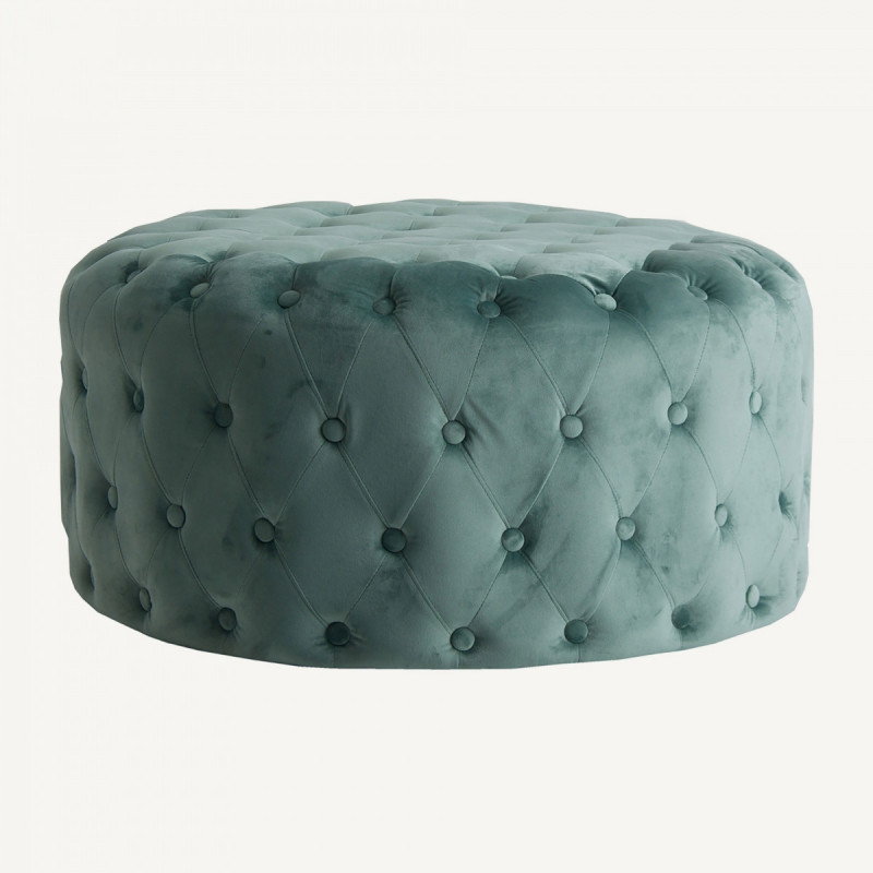 Pouf Todi in velluto turchese - Vical Living Spaces