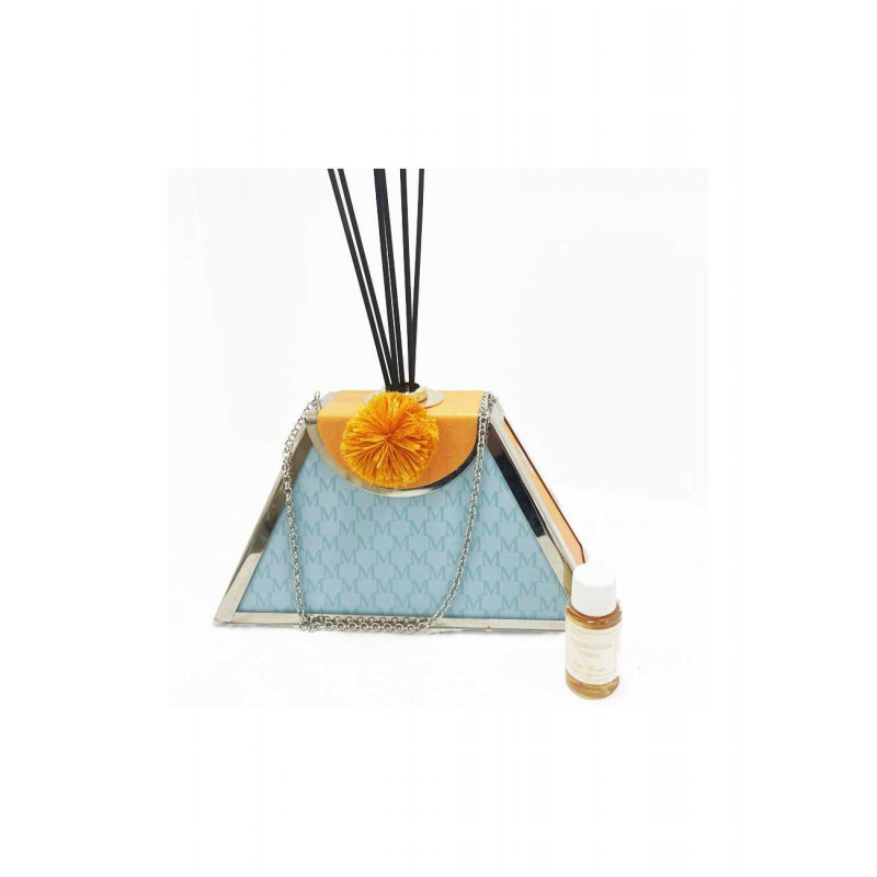 Profumatore ambiente grande a forma di borsa a trapezio turchese e arancione BackPack - Madrhélen